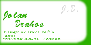 jolan drahos business card